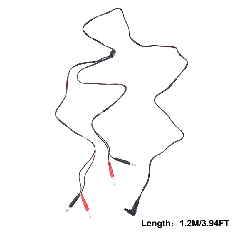 2/4pin Electrode Wire Electrotherapy Electrode Lead Electric Shock Wires Cable For Massager Connection Cable Massage  Relaxation