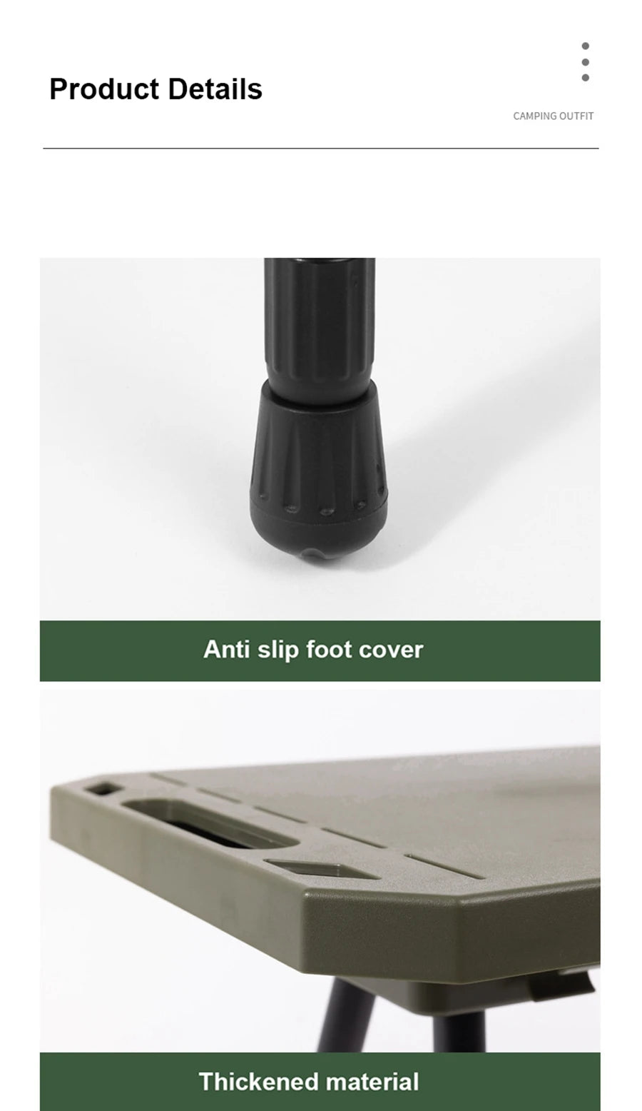 Folding Camping Table with Carry Bag, Height Adjustable Lightweight Desk, Two-Sides Hanging Cookware Table for Hiking, Picnic