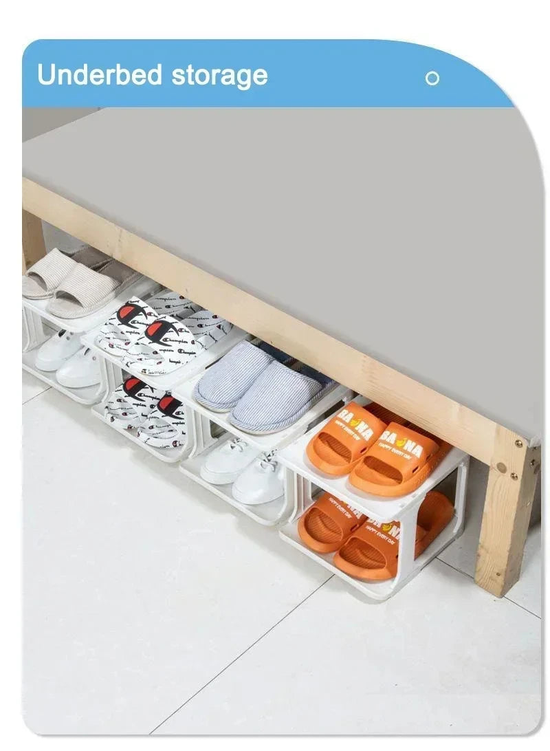 Shoe Cabinet Floor-standing Plastic Multi-Layer Stack Able Removable Home Narrow DIY Shoes Rack for Corner Gap Space Saving