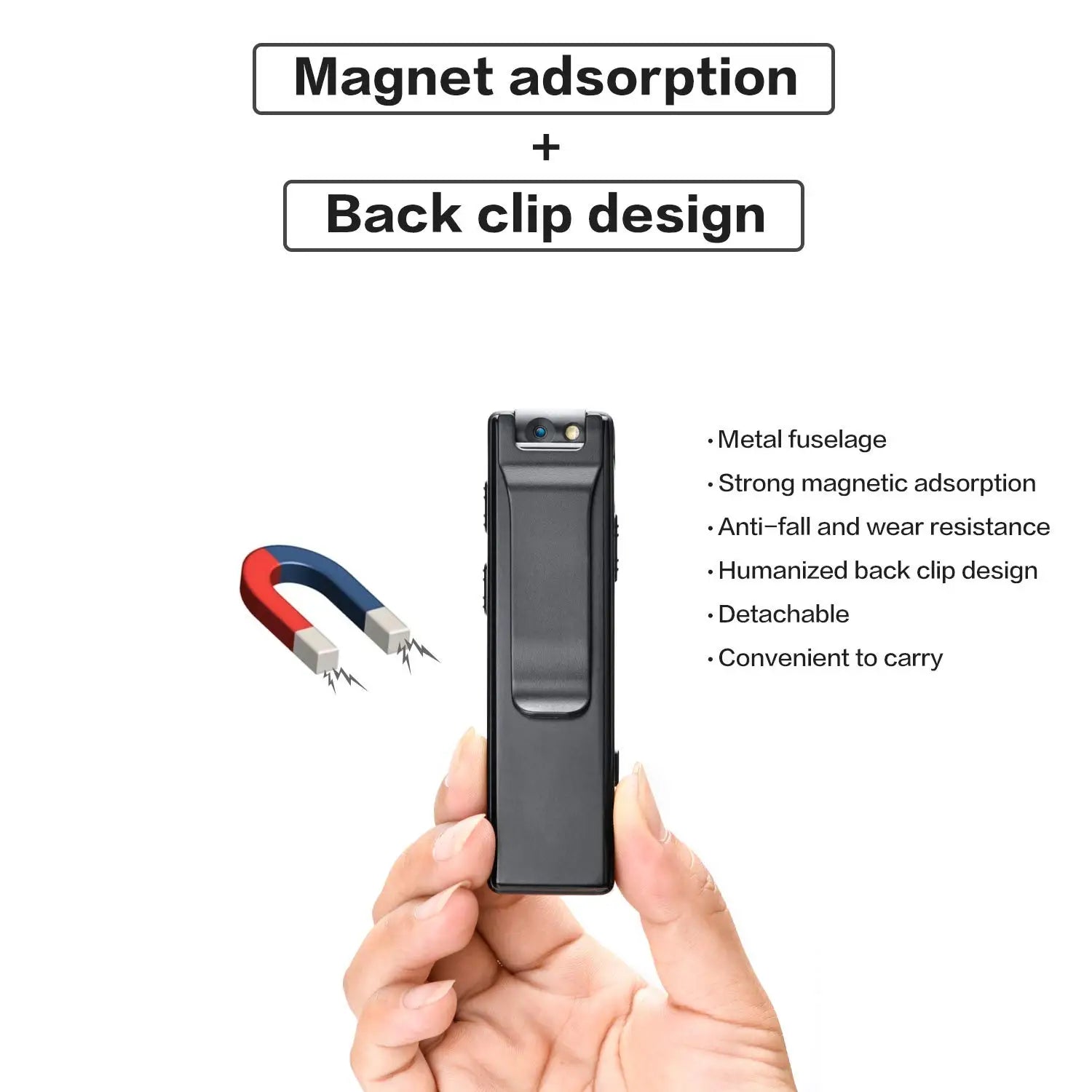 Vandlion Magnetic Digital Mini Camera HD Flashlight Micro Cam Webcam Motion Detection Snapshot Loop Recording Camcorders