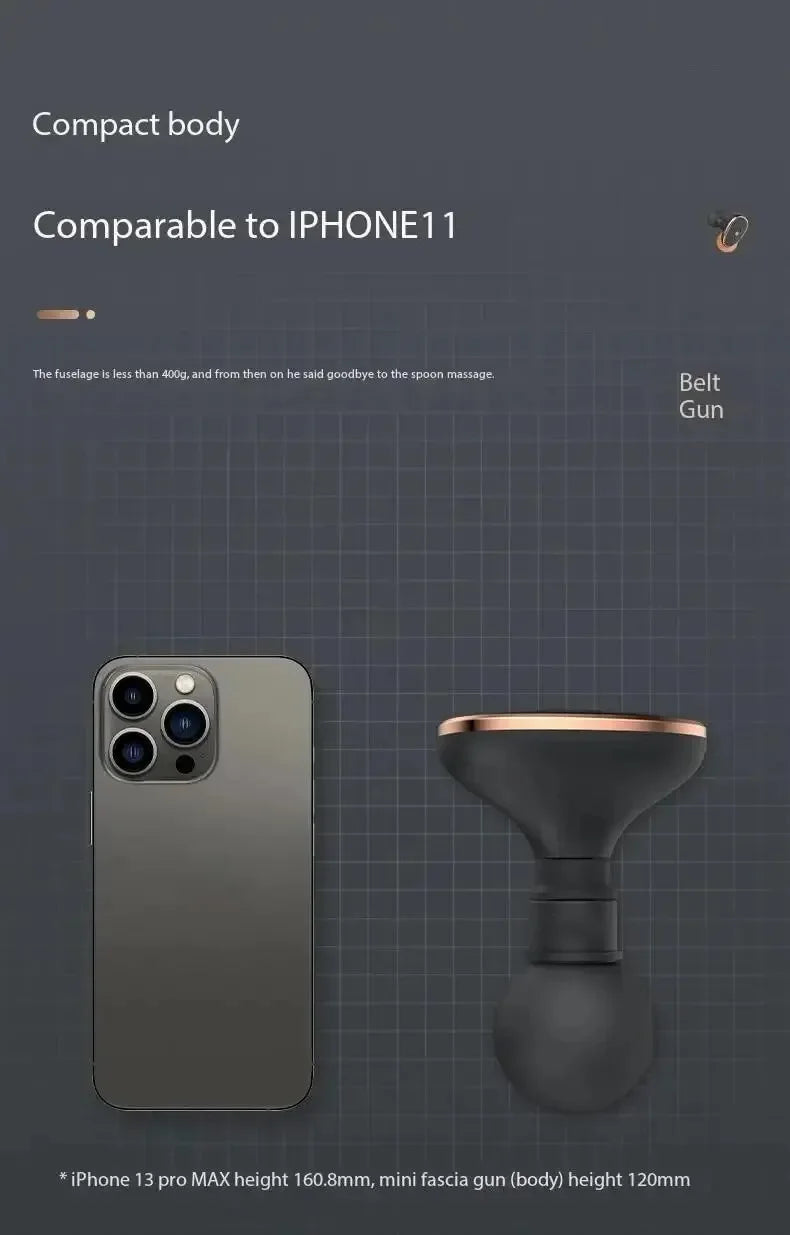 Mini Vibrating Fascia Gun Portable Silent Muscle Massager Motorized High Frequency Vibration Relaxation Artifacts