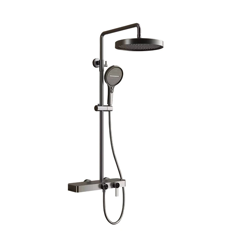 VGX Gold Shower System Set Bathroom Shower Faucet Set 3-way Rainfall Shower Set Shower Mixer Crane with Hand Shower Set Grey