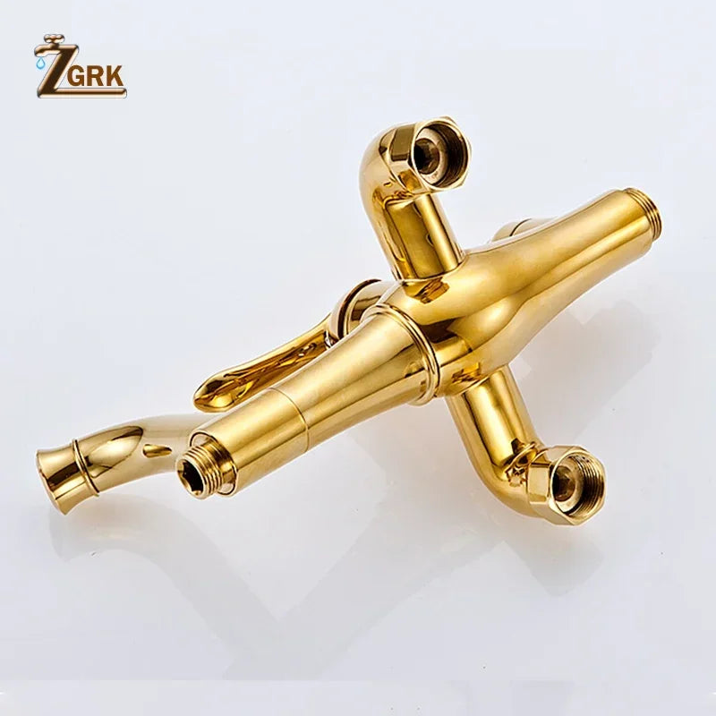 ZGRK Shower Faucets Bathroom Mixer Taps Top Spray Rainfall Shower Head Washing Faucet Antique Shower System Plumbing Crane