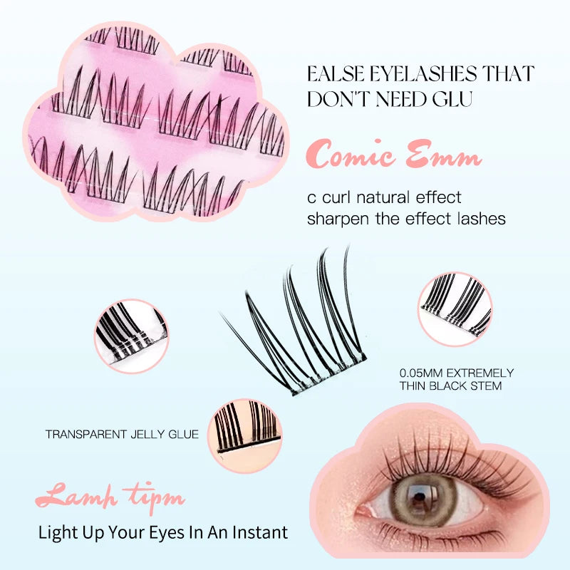 Natural Look Self Adhesive Eyelashes Clusters No Glue Needed Individual Lashes Reusable Soft Lash Extensions For Beginners Easy