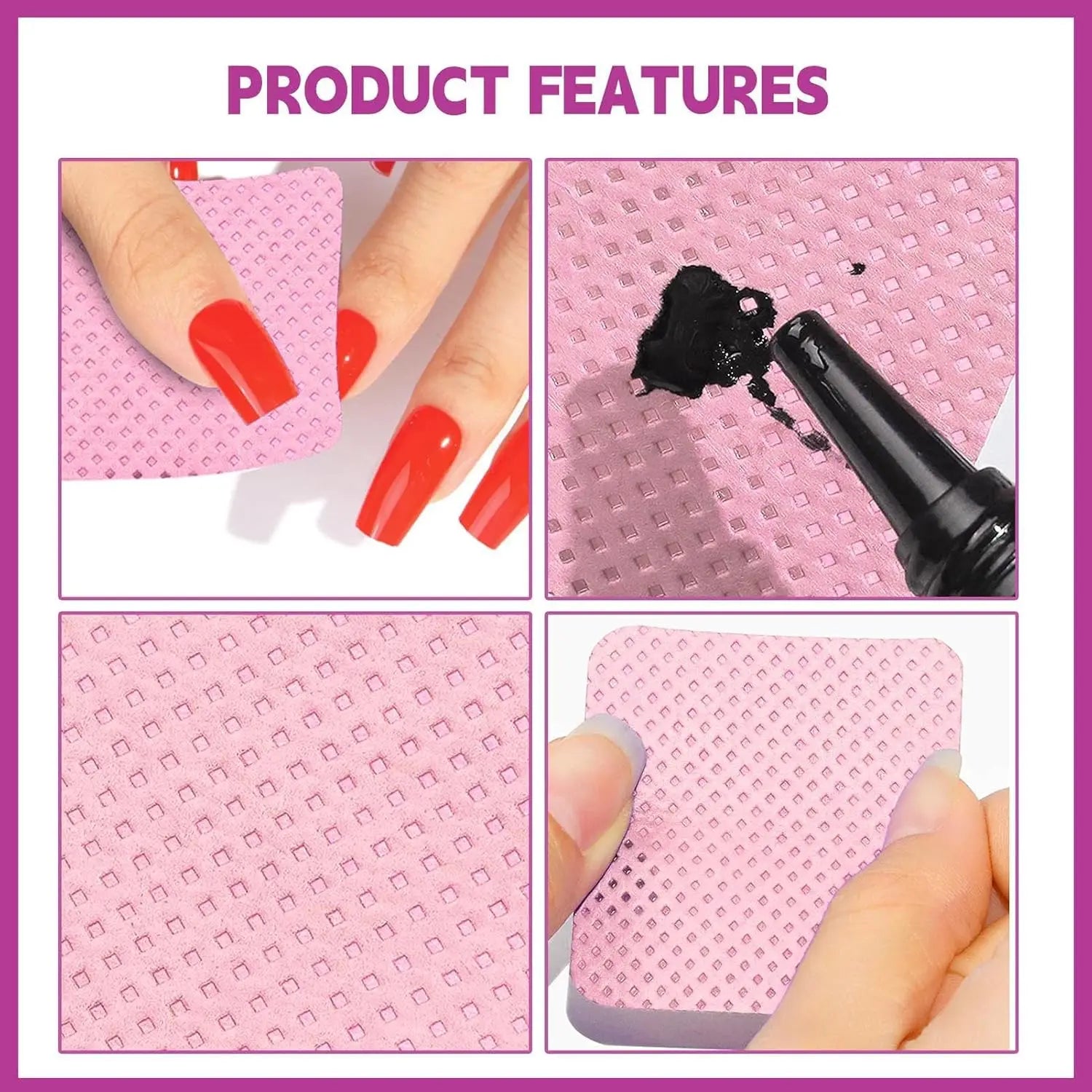 200PCS Lint-Free Nail Wipes - Streak-Free Cotton Pads for Eyelash Glue Bottle Cleaning & Makeup Tool Degreasing (Salon Grade)