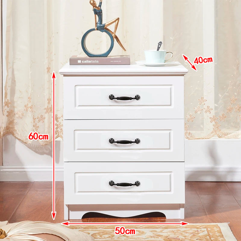 White Luxury Nightstand Mobile Bedroom Cabinets Nordic Bedside Table Librero Storage Drawers Mesitas De Noche Trendy Furniture