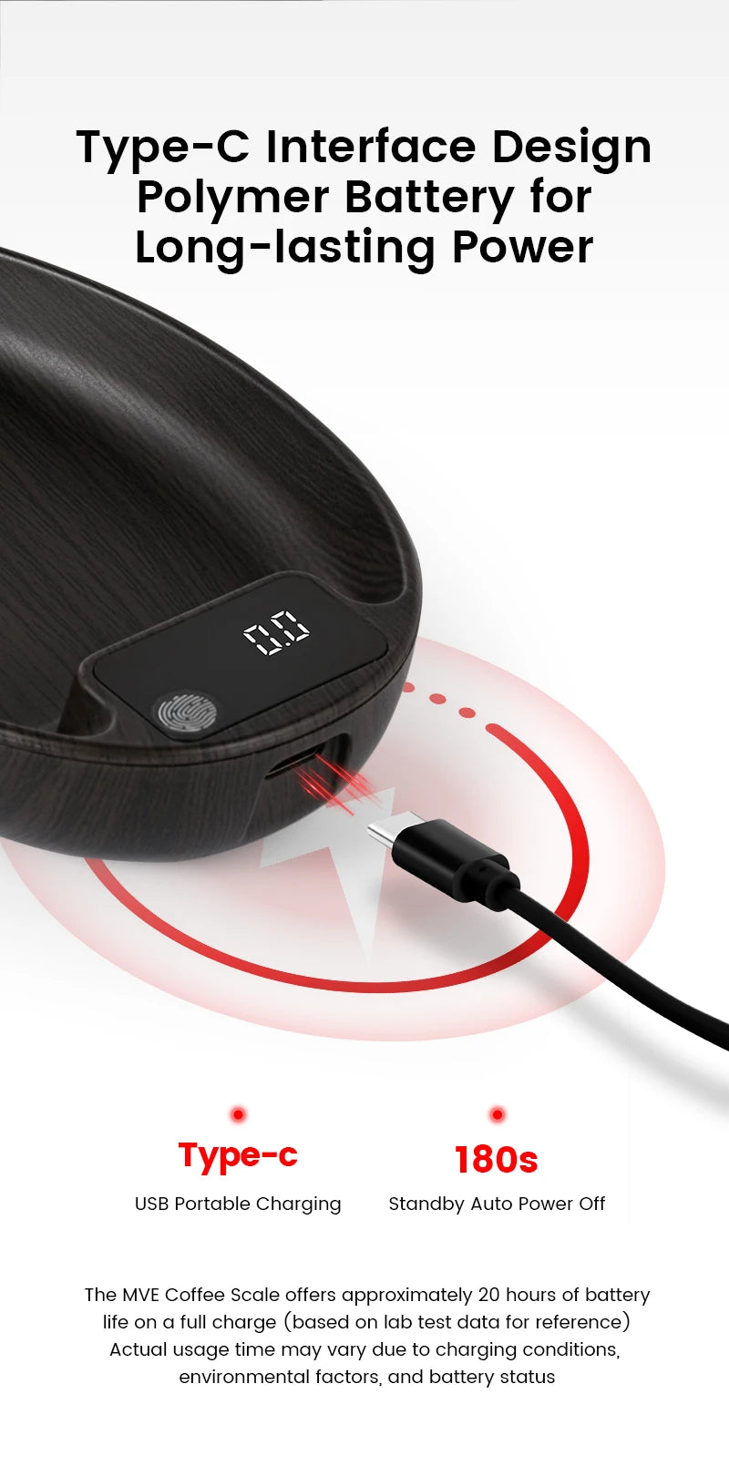 HW-3BOMEBR Coffee Bean Scale and Spray Bottle Kit Espresso Scale 0.1g Precision Mini Coffee Scale ABS Digital Kitchen Scale