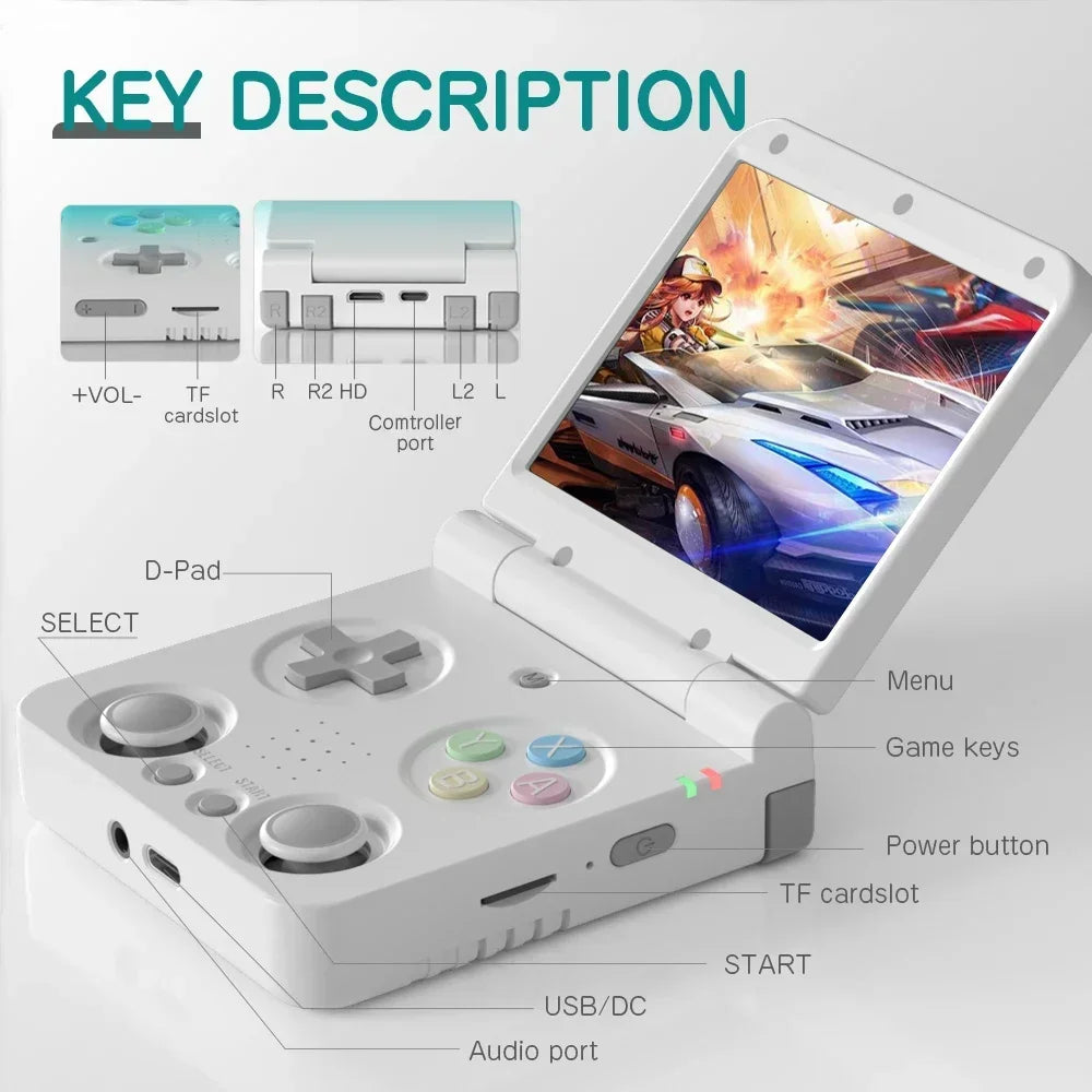 MIYOO FLIP V2 Handheld Game Console 3.5'' IPS Screen Linux OS Onion OS Retro Video Game Consoles Free Storage Bag Player Gifts