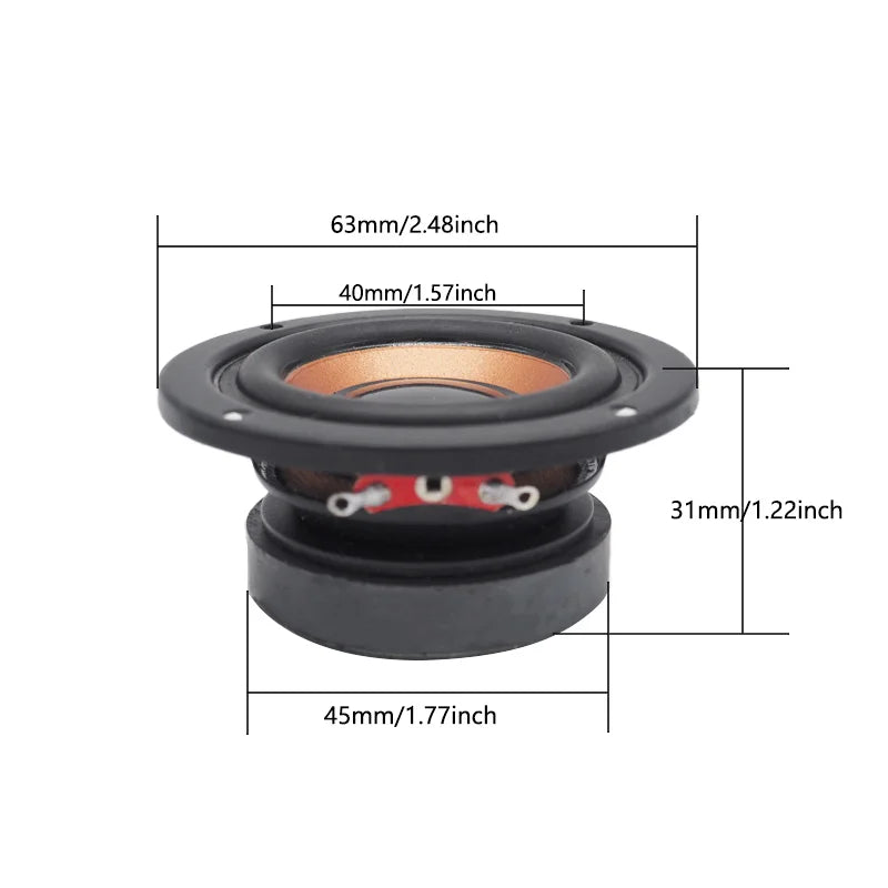 2 pcs/lot 63mm 4 ohm 5W Speakers Subwoofer 45 Core Magnetic Round Bass Loudspeaker DIY Mini Portable Bluetooth Speaker