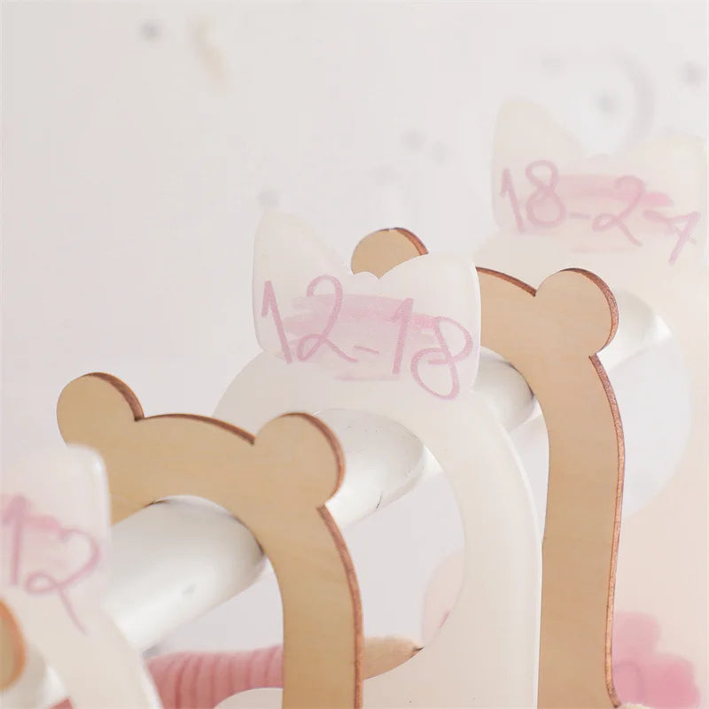 Baby Wooden Dividers Closet Size Wardrobe Separator Star Moon Milestone Cards Months Organizers Kids Photography Accessories