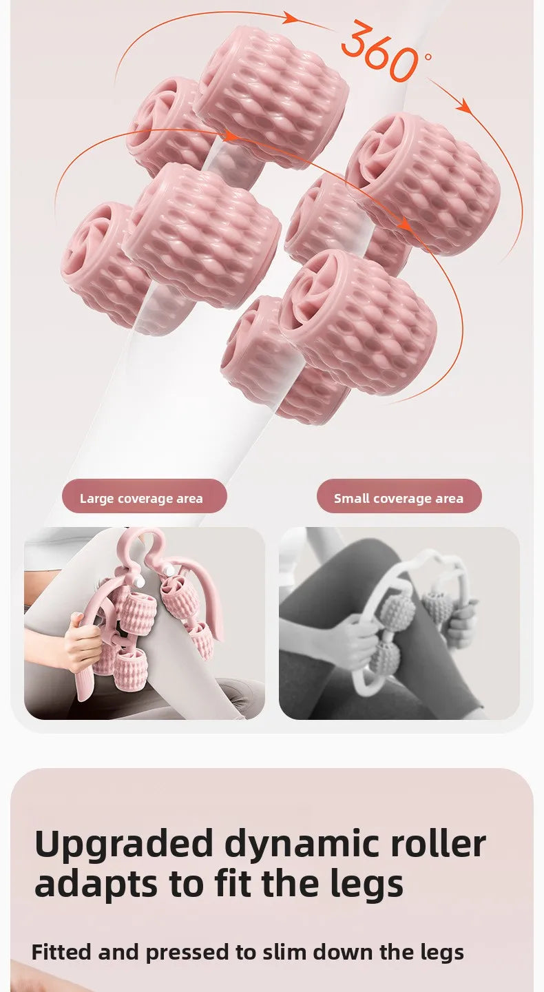 8-wheel multi-functional leg massager ring leg roller thigh calf muscle relaxation lazy neck leg full body massager