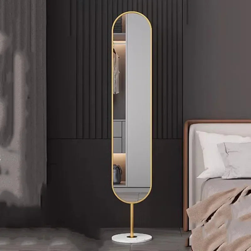 Floor Standing Mirror Decoration Modern Full Body Oval Bathroom Bedroom Mirror Funky Luxury Long Big Espelhos Home Products