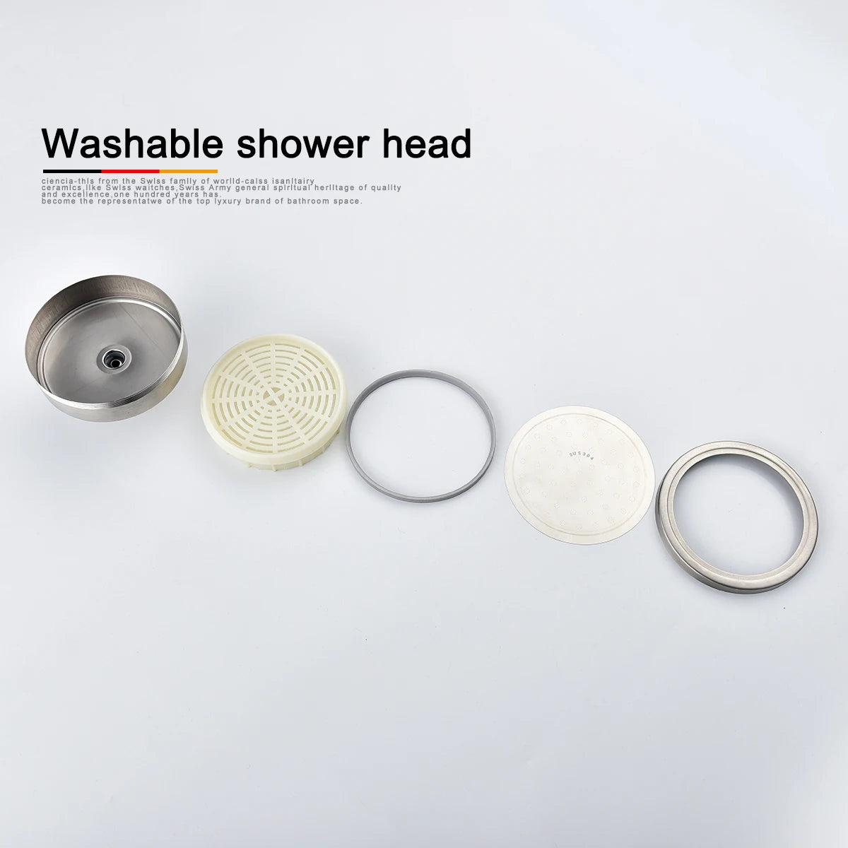 Rain Shower Head Boosting High Pressure High Flow Stainless Steel Rainfall Shower Head Adjustable Angles Bathroom Shower