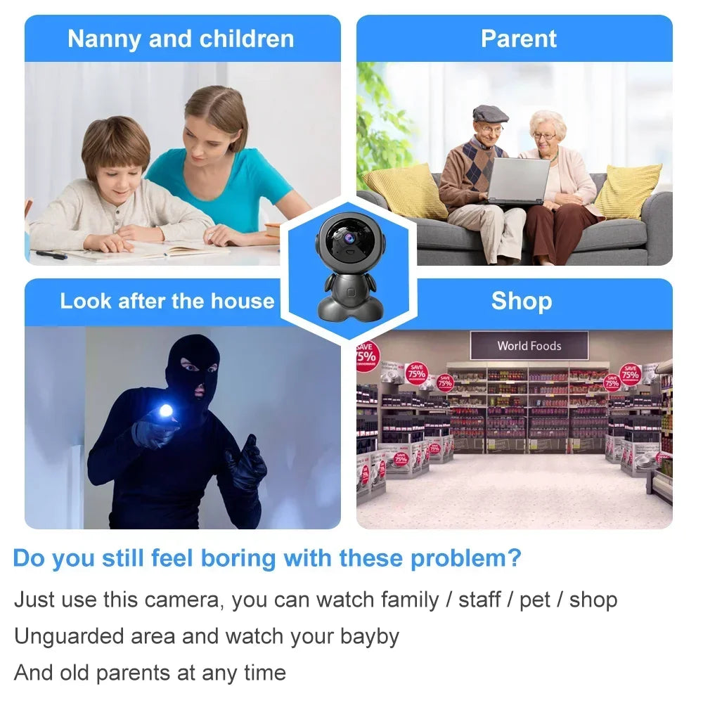 8MP Wifi Surveillance Robot Camera PTZ Security Baby Monitor Two Way Audio Color Night Vision Home IP Cameras AI Smart Tracking