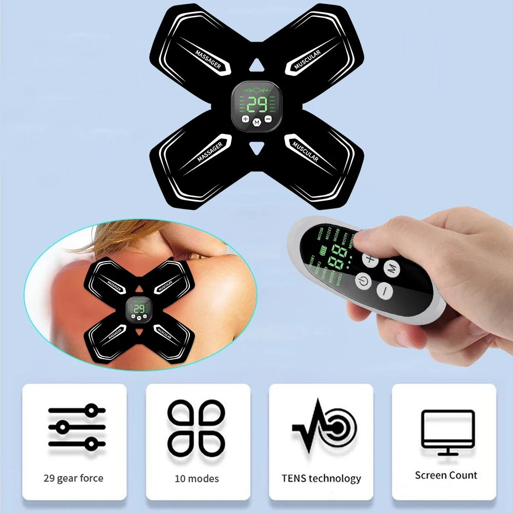 Neck Massager Body Massage EMS Electric Cervical Massage Patch Low Frequency Pulse Muscle Stimulator Pads Pain Relief Relaxation