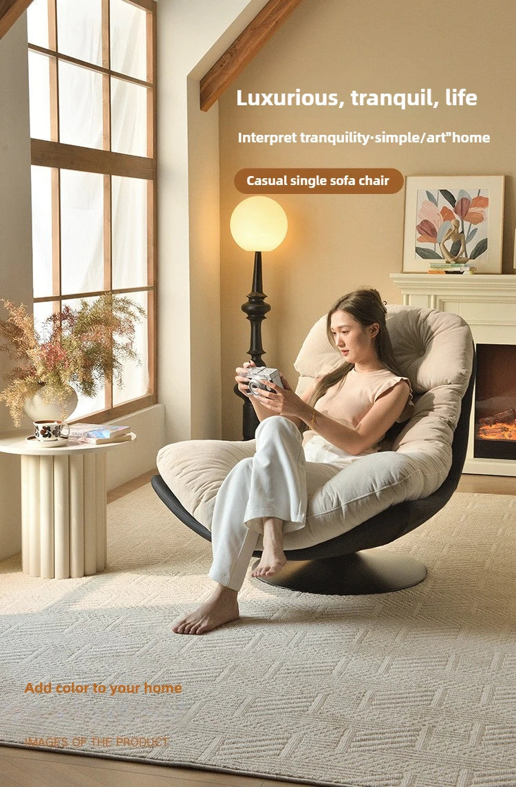 Minimalist Luxury Sofa Lounge Chair Italian Living Room Balcony Single Seat Leisure Study Reading Chair Swivel Chair Lazy Sofa