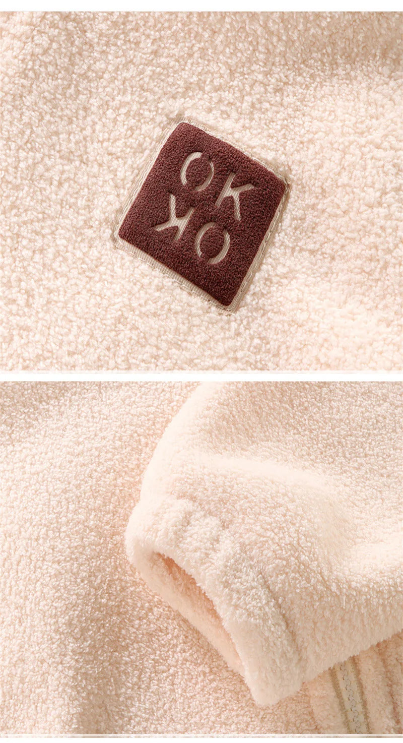 Plush Sets Children Autumn Winter Warm Fleece Suits Baby Thickened Cardigan Top+Pants 2Pcs Outfits Boys Girls Homewear Clothing