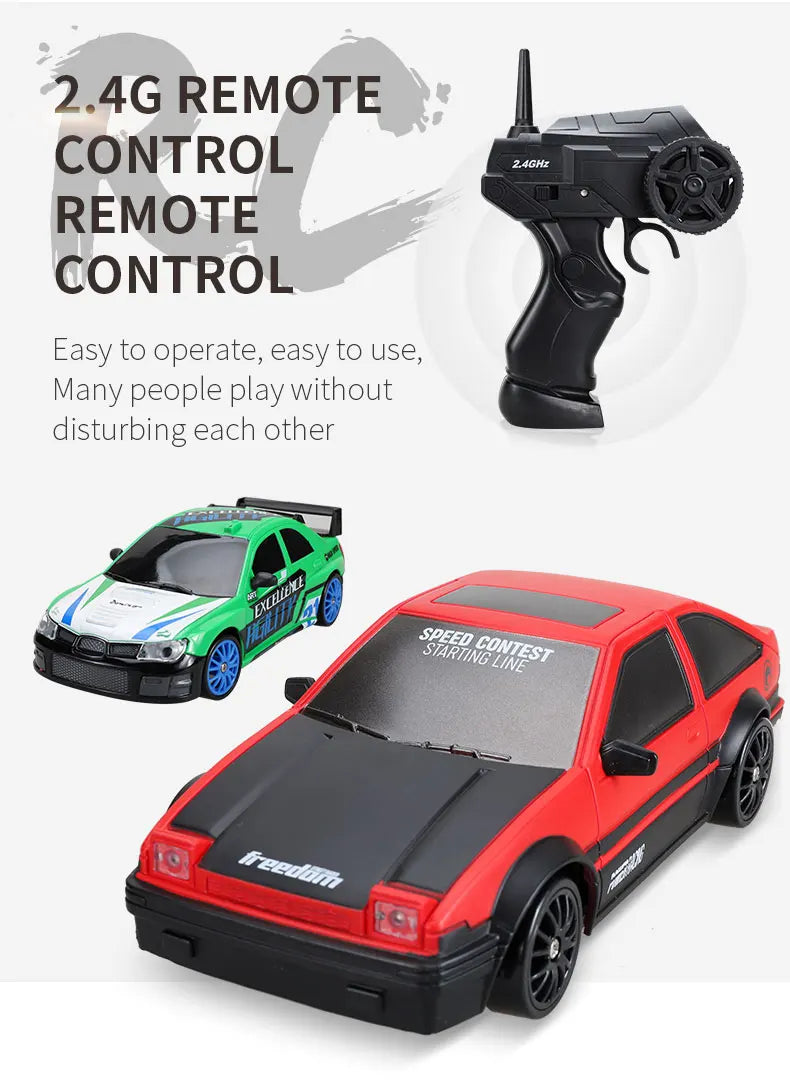 4WD Remote Control Car RC Drift 1:24 20KM/H High Speed Vehicle with LED Lights Racing Sport Toy for Adults Boys Girls Kids Gifts