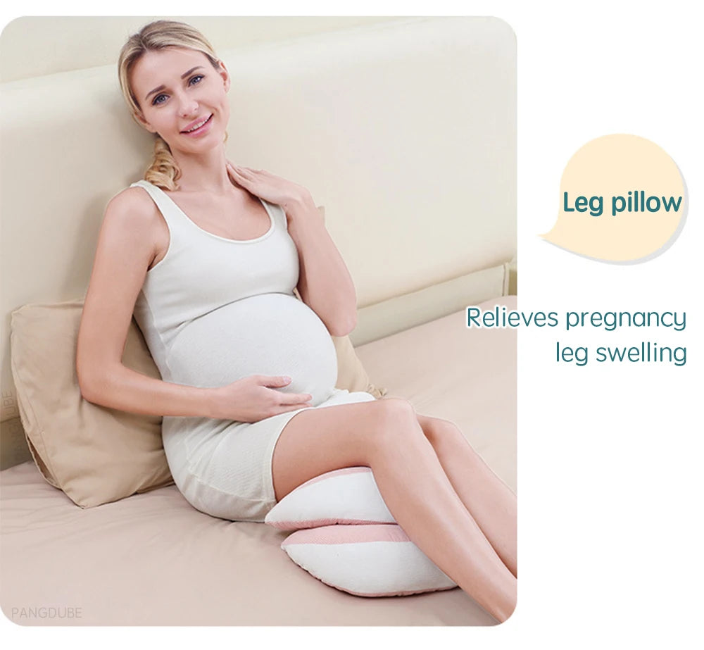 PANGDUBE Pregnancy Pillow with 1pc Free An Auxiliary Pillow Cotton Waist Support Pillow for Pregnant Women Sleeping Body Pillow