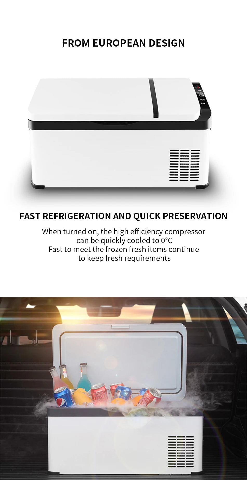 Car refrigerator compressor large truck refrigerated freezer car home dual-use refrigeration mini small freezer 12V24V
