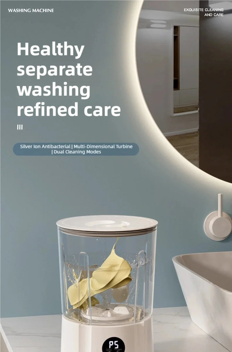 TINSOL Portable Mini Washing Machine Laundry Device Perfect for Travel Socks & Underwear Cleaning Effortlessly Clean Your Clothe