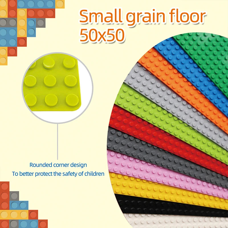 Classic Baseplate 50x50 Dots Building Blocks Bricks Base Plates DIY Plastic Board Building Blocks Baseplates Construction Toys