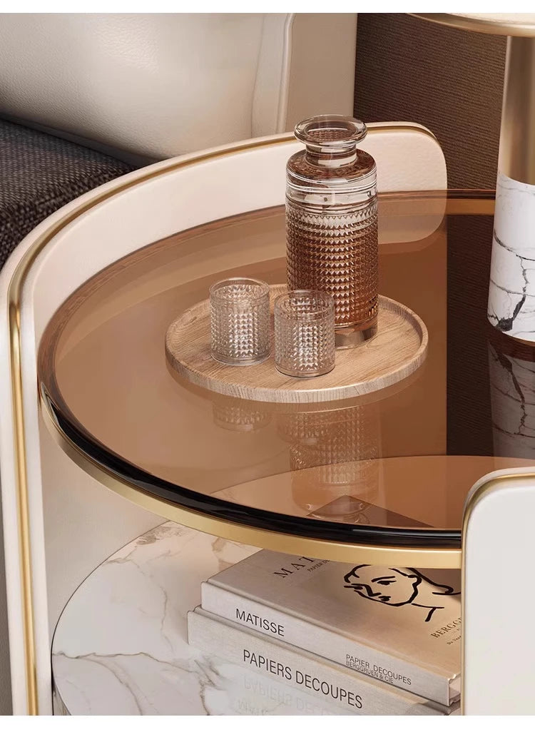 Tall Nordic Nightstands Organizer Design Beige Luxury Modern Bedside Table Space Saving Unique Szafki Nocne Furniture Home