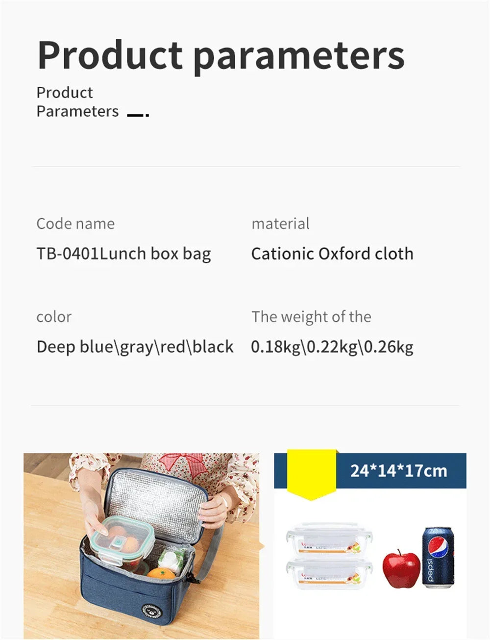 2024 New Portable Lunch Bag Food Thermal Box Waterproof Office Cooler Lunchbox With Shoulder Strap Insulated Case