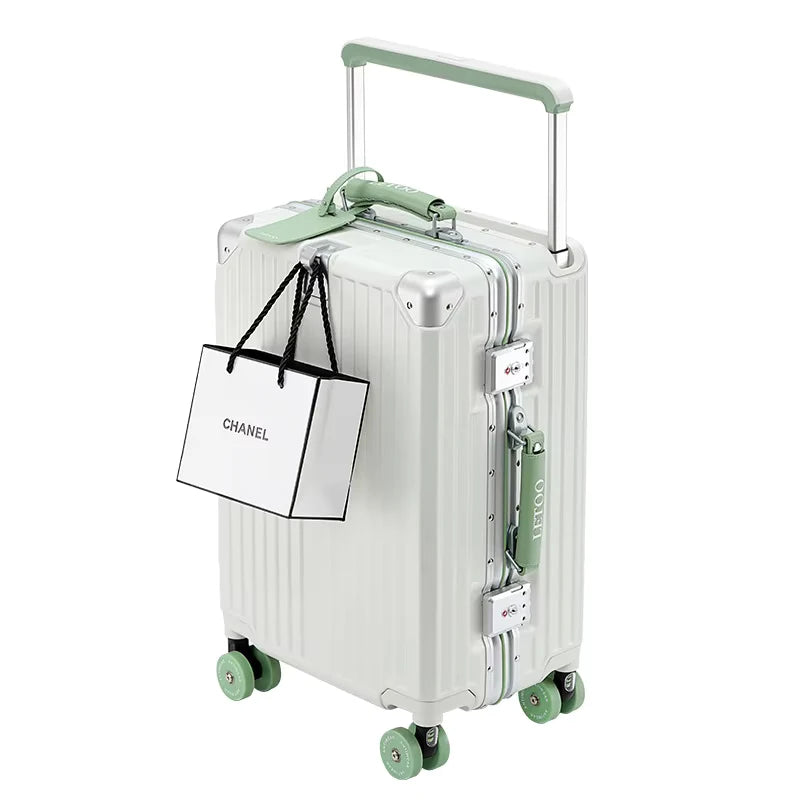 KLQDZMS Carry-on Travel Luggage 20"24"28 Inch Aluminum Frame Large Capacity Trolley Case PC Boarding Box Multi-function Suitcase