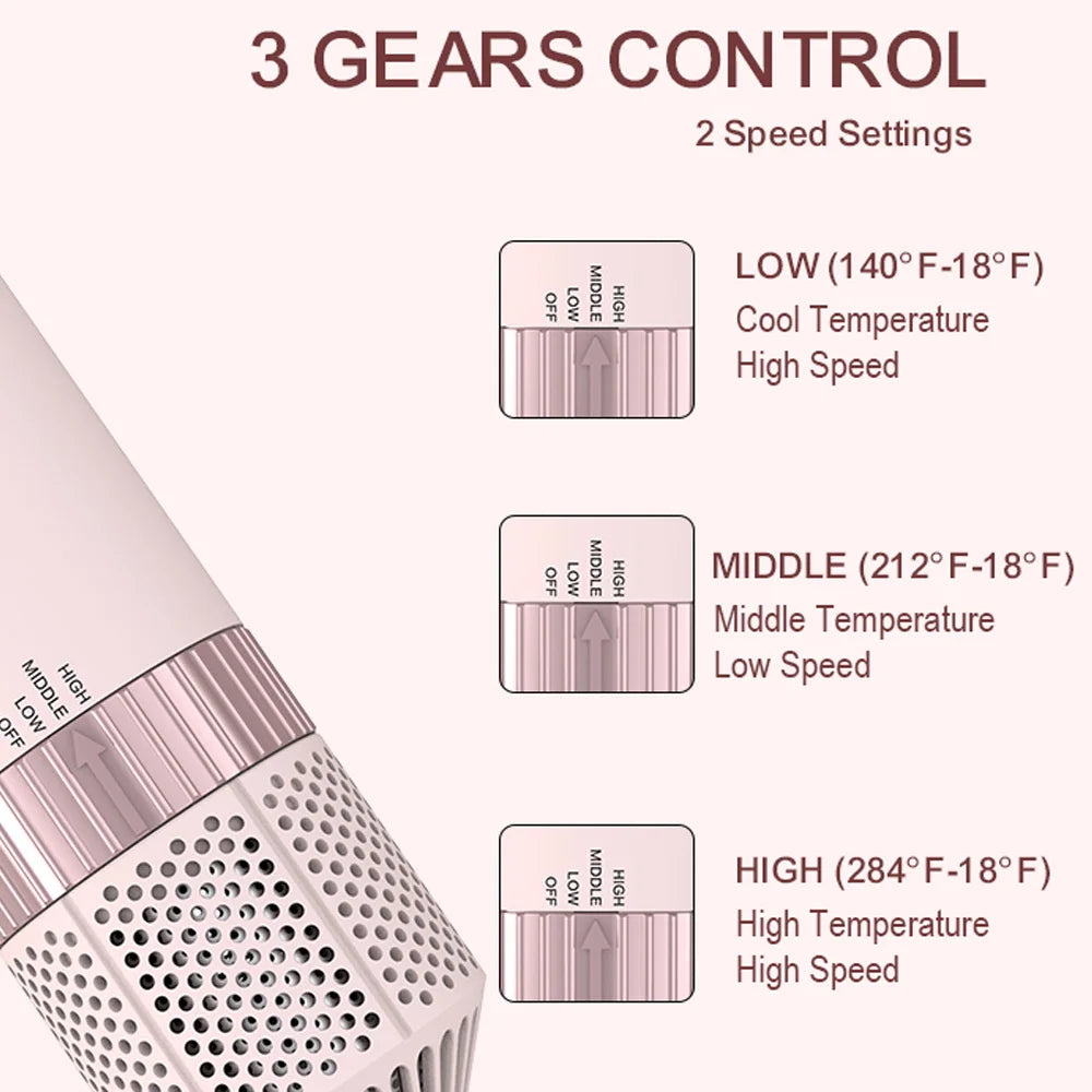 5in1 Hair Dryer Brush Curling Iron Hair Dryer Detachable Auto Wrap Curlers Fast Drying Electric Styling Hair Blower Brush