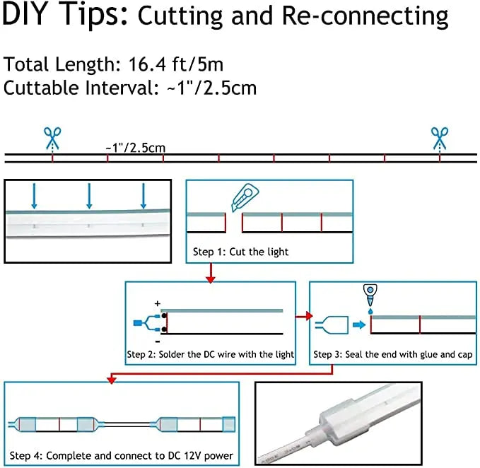Neon Light Strip LED Flexible Silicone Set 2835 5M 600 Lights Embedded Linear Flexible Light Strip for Ndoors Outdoors Bedroom