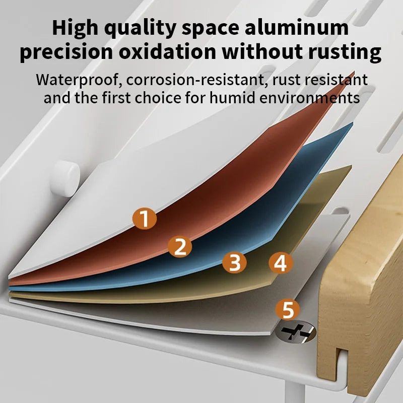 Wooden living room bathroom shelf wall mounted bathroom toilet sink shelf wall storage rack Kitchen shelf storage