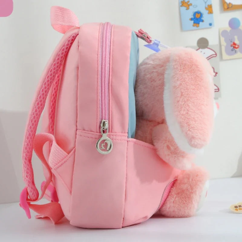 Cartoon Kindergarten Backpack New Children's School Bag Cute Plush Rabbit Doll Backpack