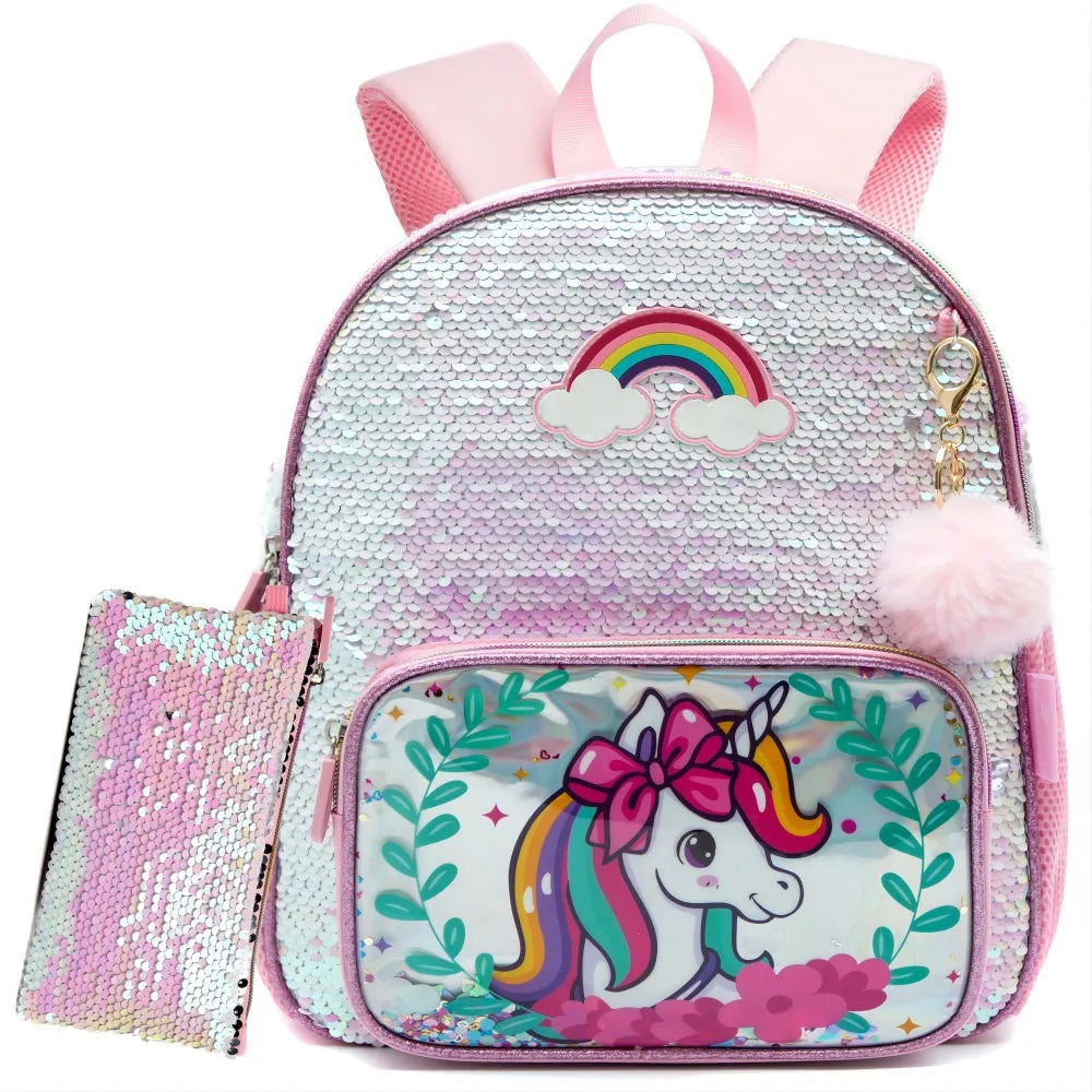 Backpack for Girls Kindergarten Bag Sequins Kindergarten Primary School Backpack Girl School Bag