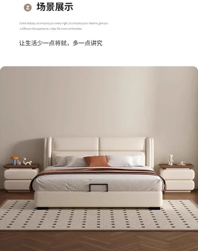 Cream Style Bedside Table Space Saving Nordic Trendy Unique Nightstands Storage Drawers Mesita De Noche Bedroom Furniture