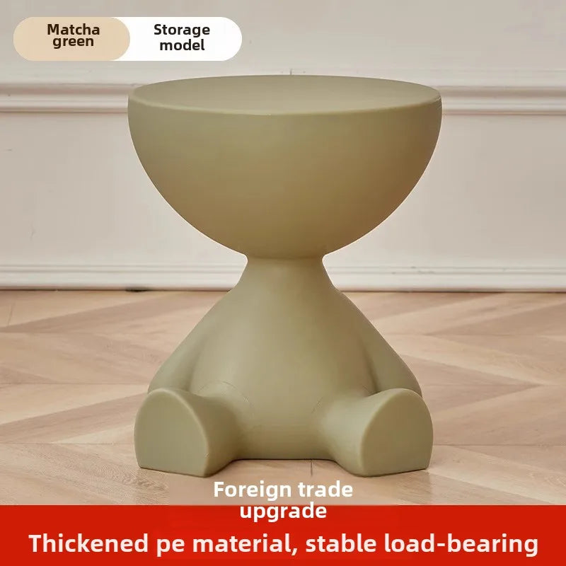 37*41cm Creative Bedside Table Home Sofa Side Shelf Bedroom Balcony Movable Mini Bear Table Coffee Table