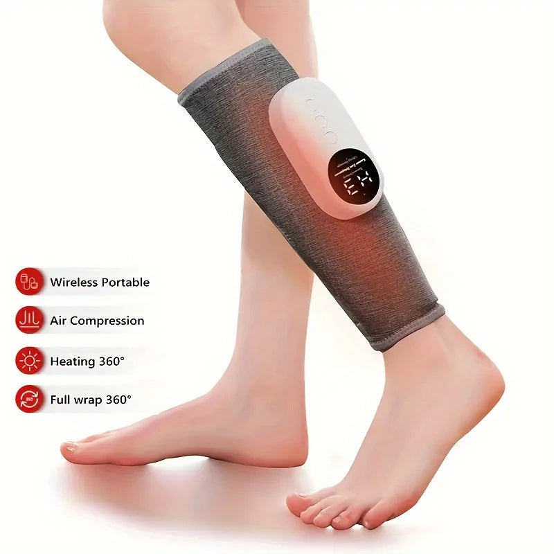 1/2 Leg Massager for Round Calf Push, 3 Intensities, 3 Heat Levels, Air Compression Massager, Heat Leg Massager