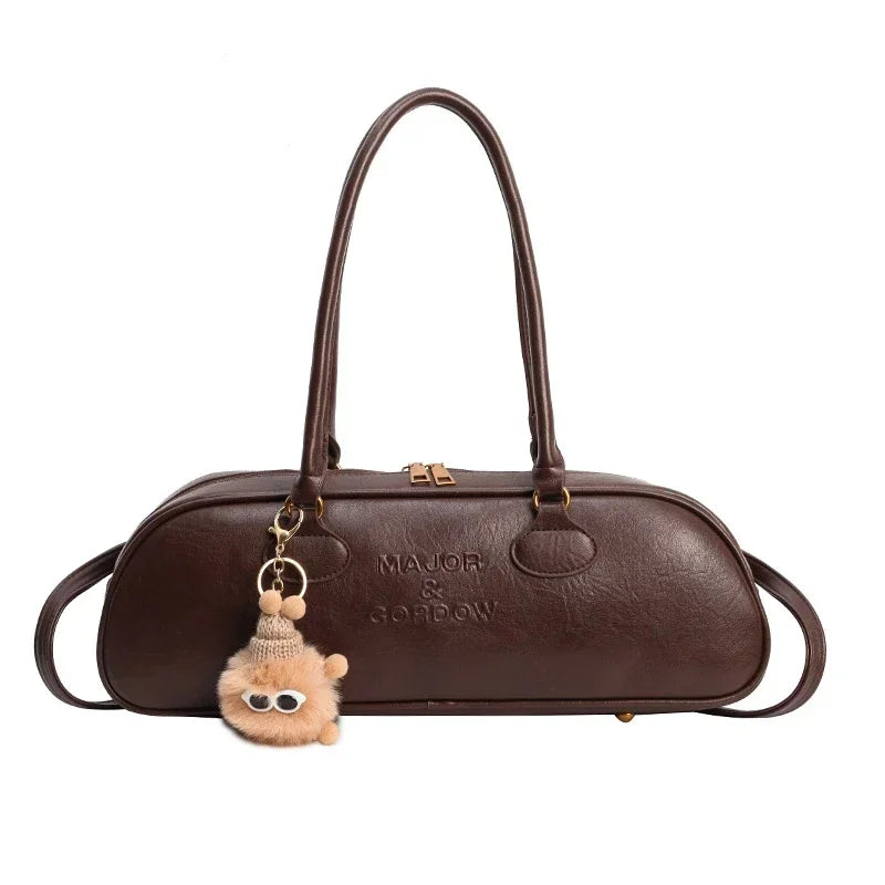 Pu Solid Sewing Zipper Shoulder Bags Soft Baguette Type 2024 High Quality Bags for Women Large Capacity Women's Handbags