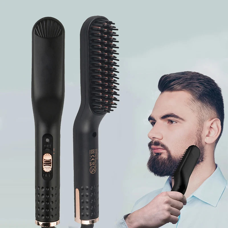 Electric Beard Heated Brush Kit Hair Straightener Straightening Men Quick Styler Beard Comb Electric Comb For Hair