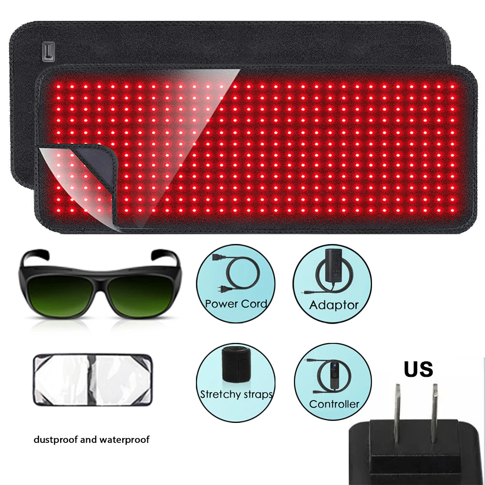 Updated Red Light Therapy Heating Pad for Body Infrared Light Device Cushion Mat Waist Back Shoulder Muscle Pain Relief Relax