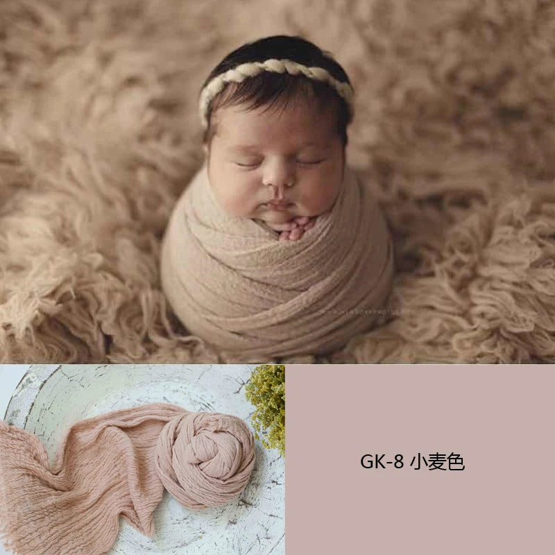 Newborn Photography Props Soft High Stretchable Cotton Seersucker Wrap Baby Posing Aid Photoshoot Props Babies Photo Accessories