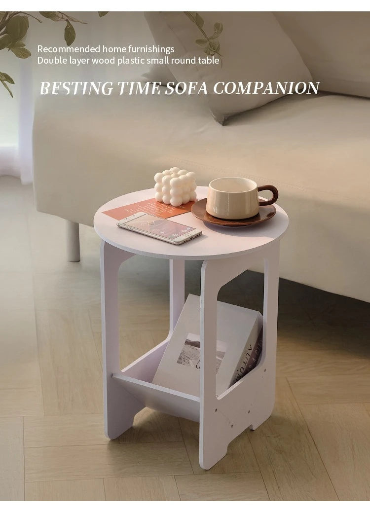 14 Inch Sofa, Side Table Bedroom Bedside Table Multifunctional Splicing Balcony Coffee Round Table Living Room Bookshelf
