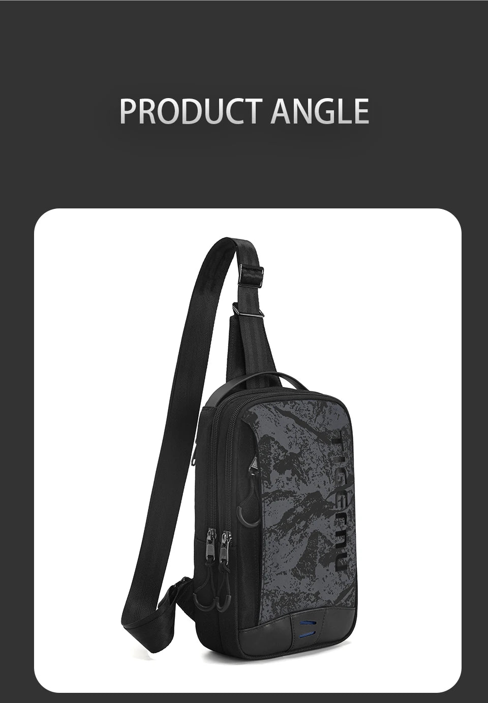 Tigernu Chest Bags For Men Cool Style Men Shoulder Bag 9.7inch IPad Bag Casual Male Crossbody Bag Lightweigt Mini Bags Messenger