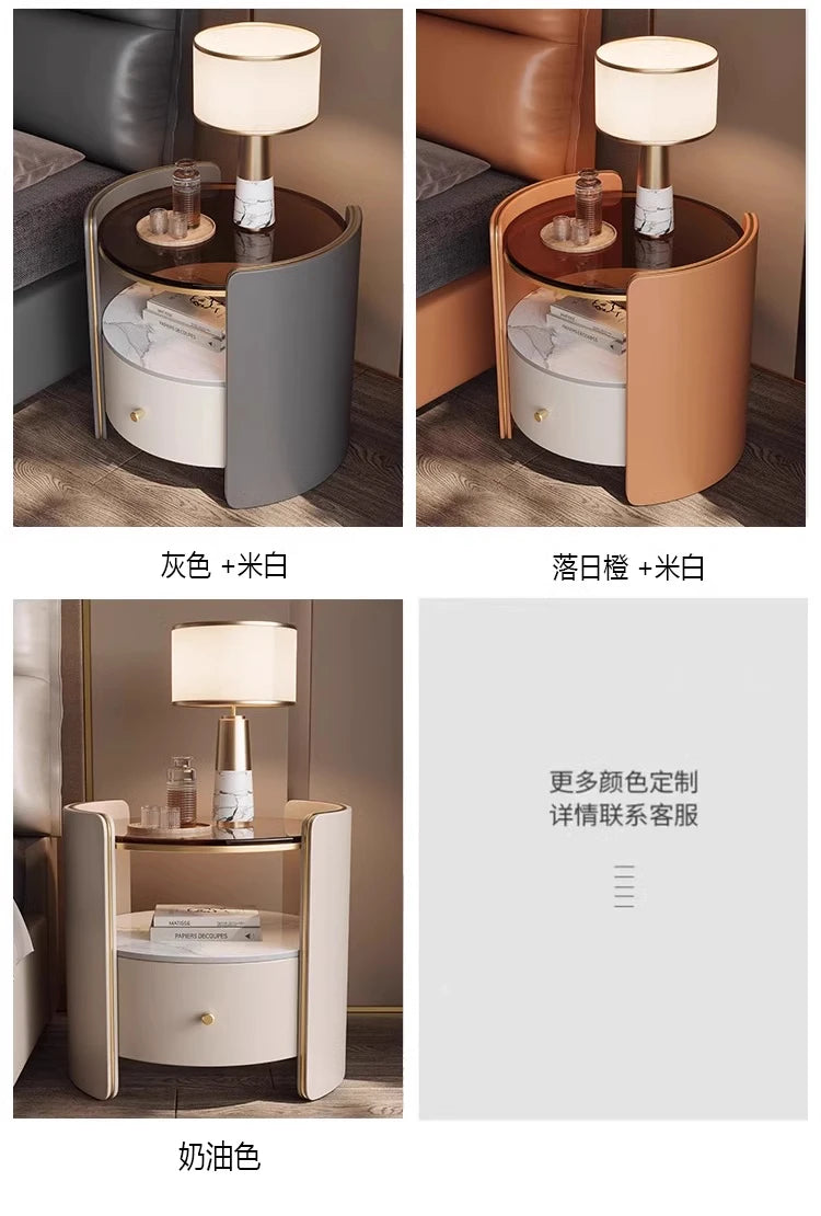 Tall Nordic Nightstands Organizer Design Beige Luxury Modern Bedside Table Space Saving Unique Szafki Nocne Furniture Home