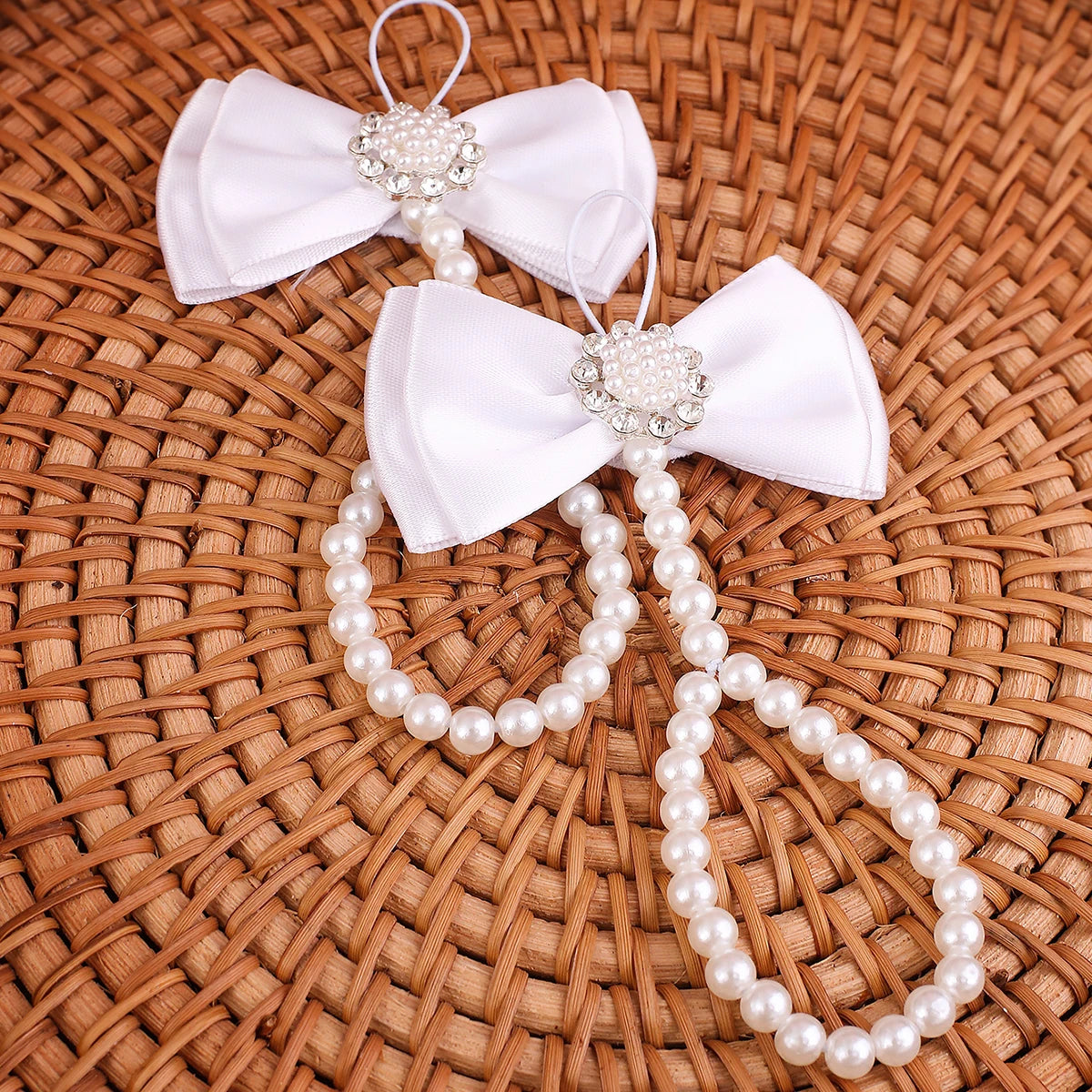 Ylsteed Newborn Girl Butterfly Knot Pearl Barefoot Sandals Infant Photography Accessories Baby Girl's Photography Props Shoes