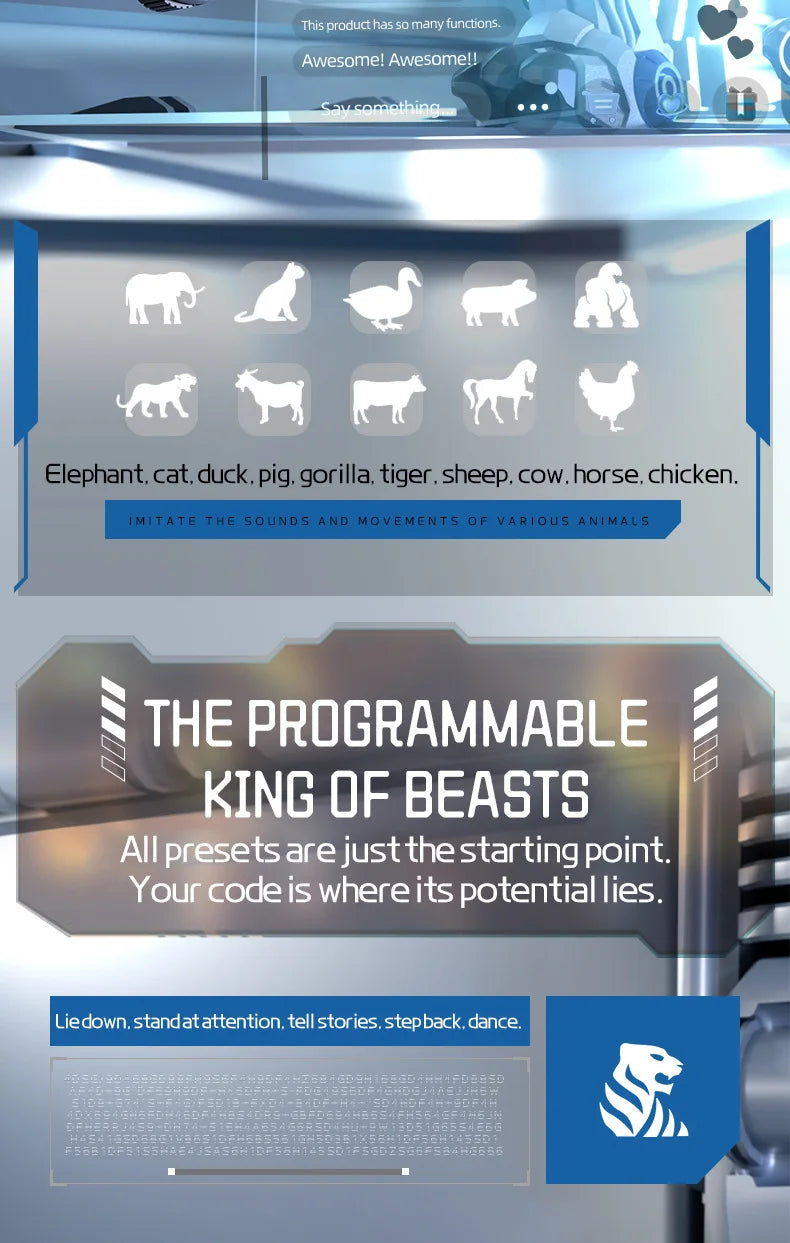 Jjrc R38 Smart Mechanical Tiger Robot Toy Electronic Pet With Touch Gesture Sensing Cross-Border Dancing Stunt Gift