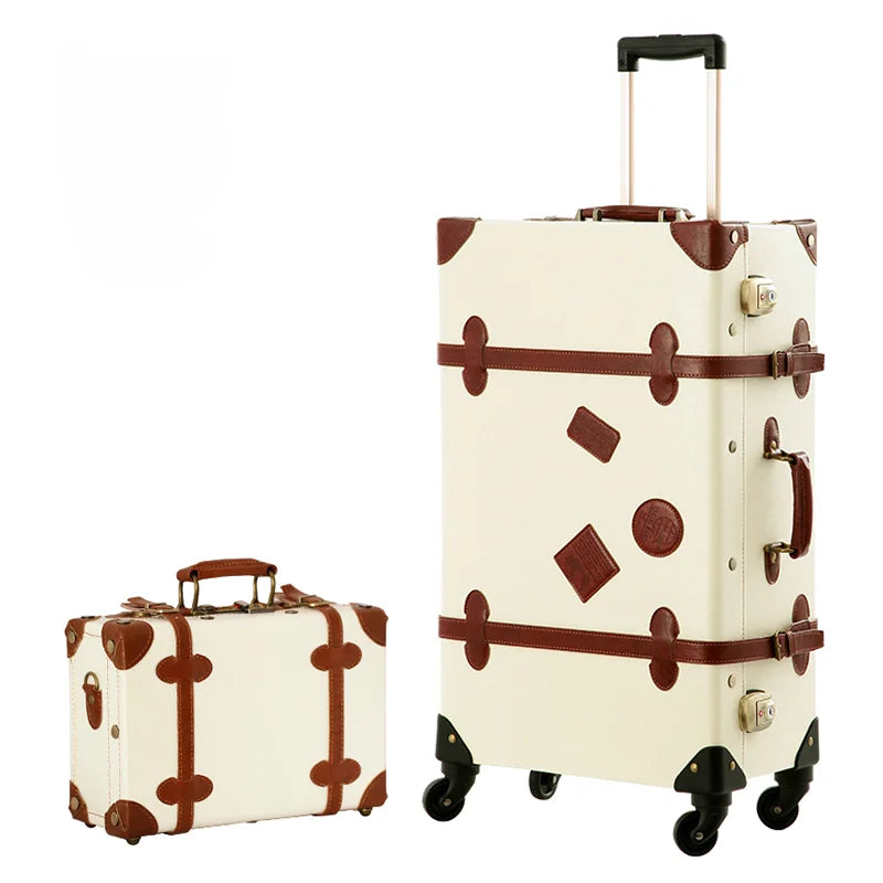 20/22/24''26 inch Luggage set woman Travel Suitcase Set Universal Retro password rolling luggage case middle size luggage