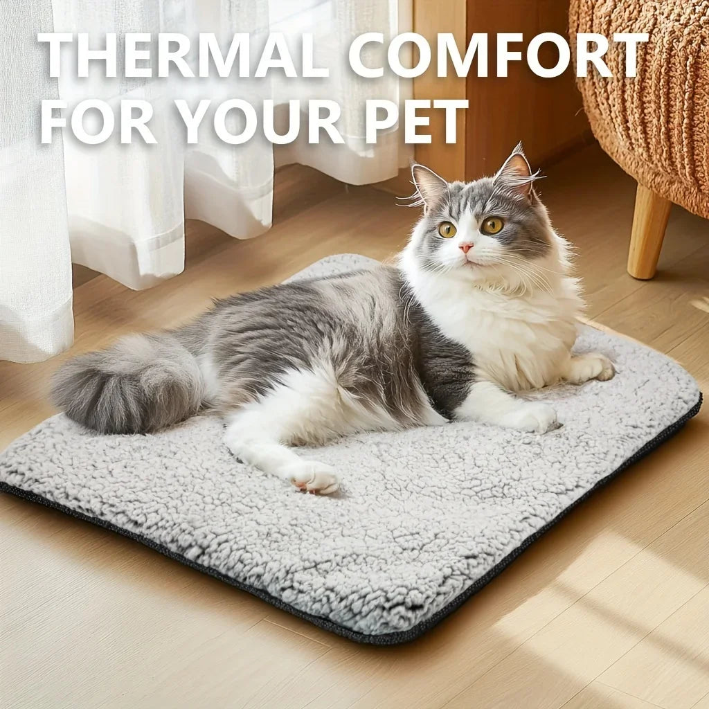Self-Warming Pet Pad Blanket, Electric-Free Thermal Bed Mat, Anti-Slip for Cats Dogs Winter Warmth Mat Heat Reflecting Core Pad