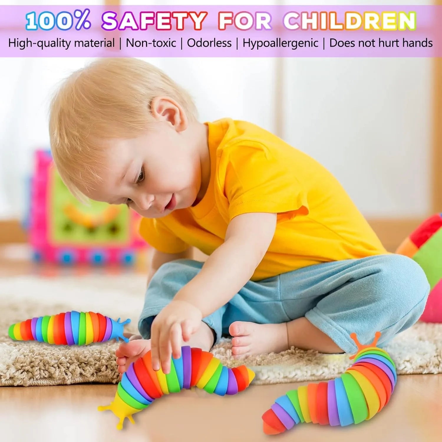 Colorful Simulation Caterpillar Antistress Toy Funny Fidget Decompression Articulated 3D Stress Reliever Gift Toy for Kids Adult