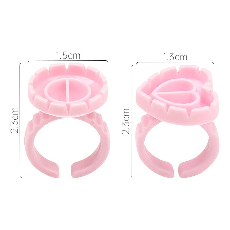 100PCS Glue Rings Lash Rings for Glue, Pigment Rings for Eyelash Extensions Eyelash Glue Holder Lash Glue Ring Smart Cups